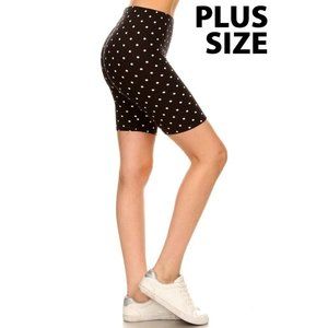 Polka Dot Black/White High Waist Biker Shorts